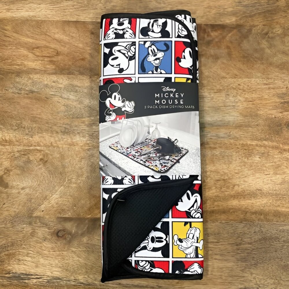 NEW 2Pk Mickey Mouse & Friends Dish Drying Mat Set